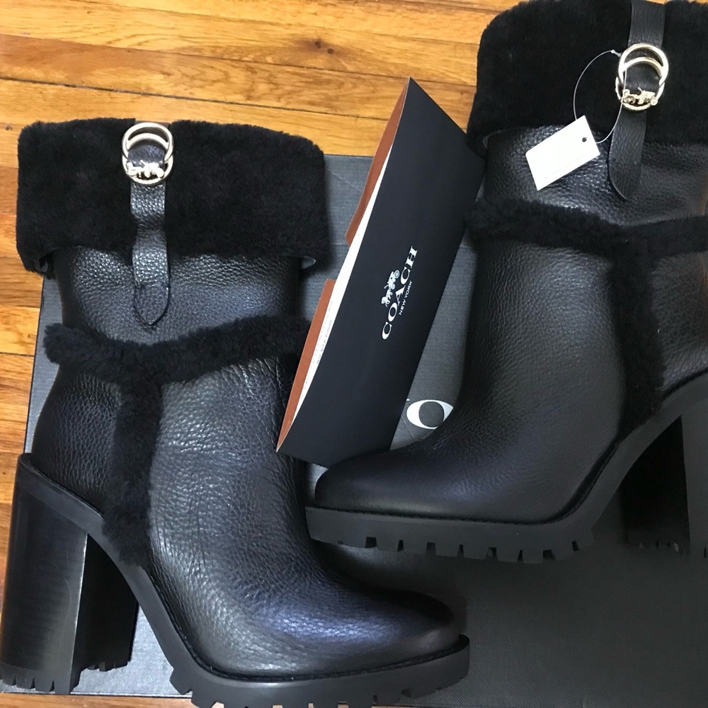 Coach Harlie Leather Boots (Brand New)